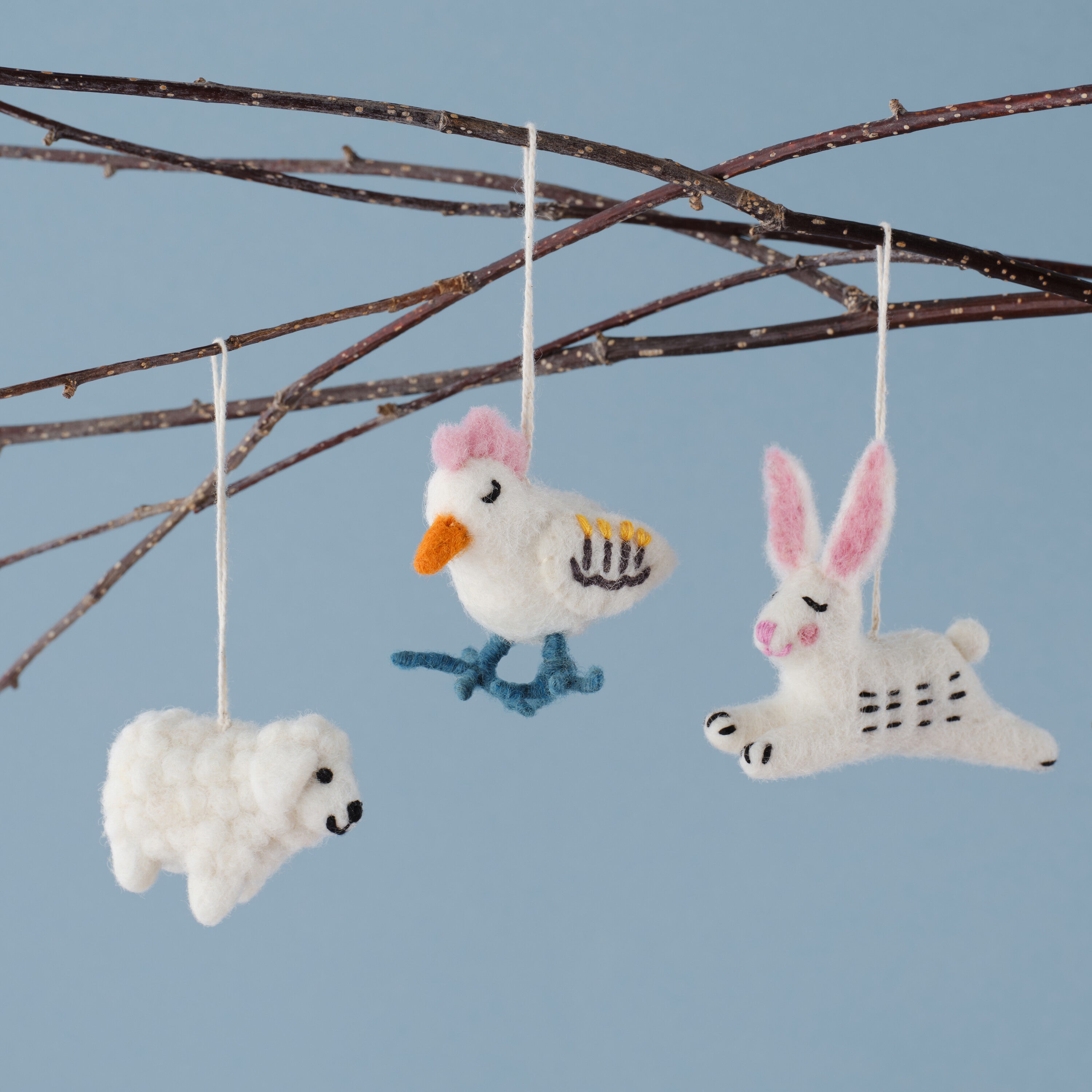 Felt Animal Easter Tree Decorations- 5 Inner Pack