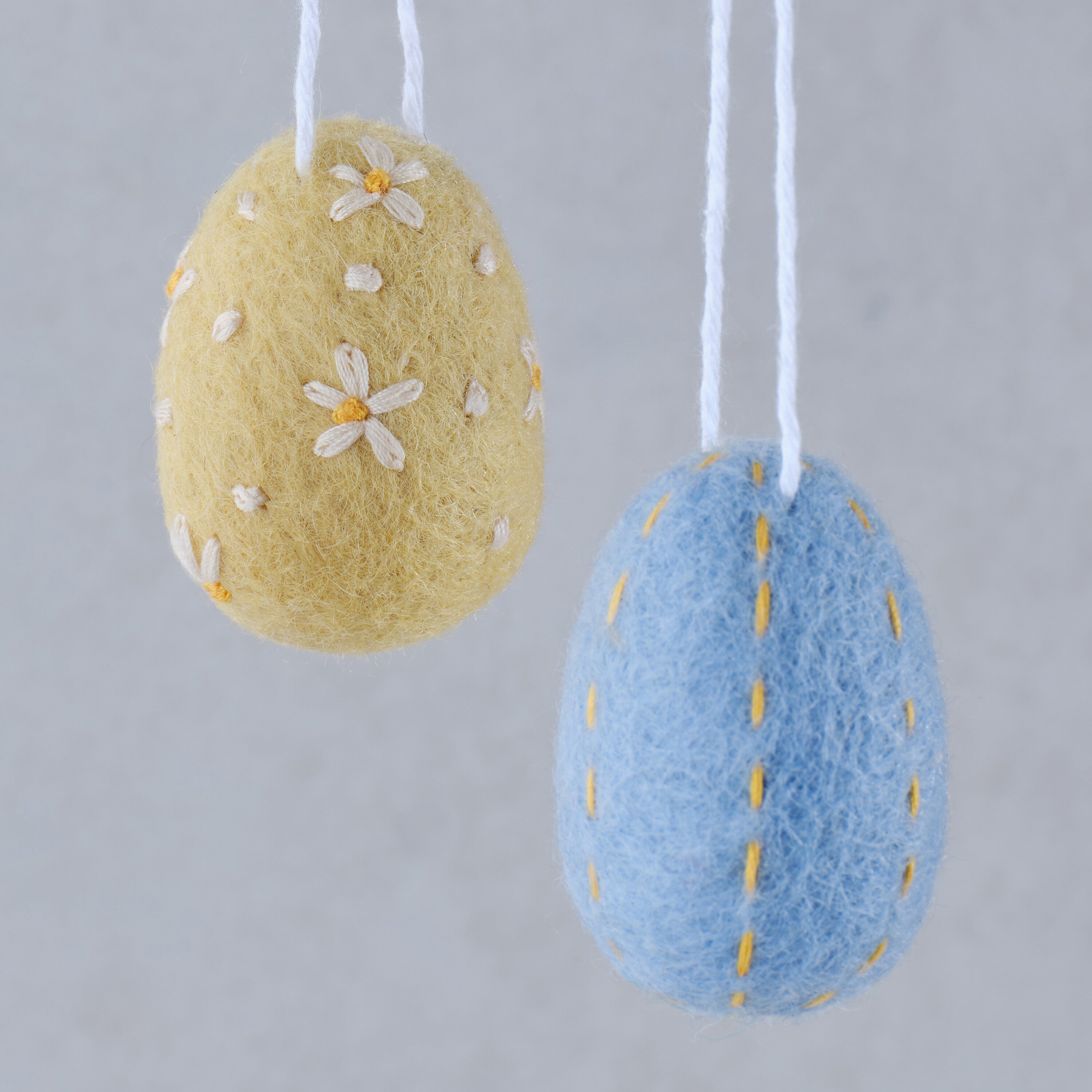 Felt Embroidered Easter Egg Tree Decorations- 5 Inner Pack