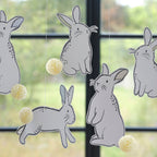 Hanging Easter Bunny Decorations with Honeycomb Tails- 5 Inner Pack