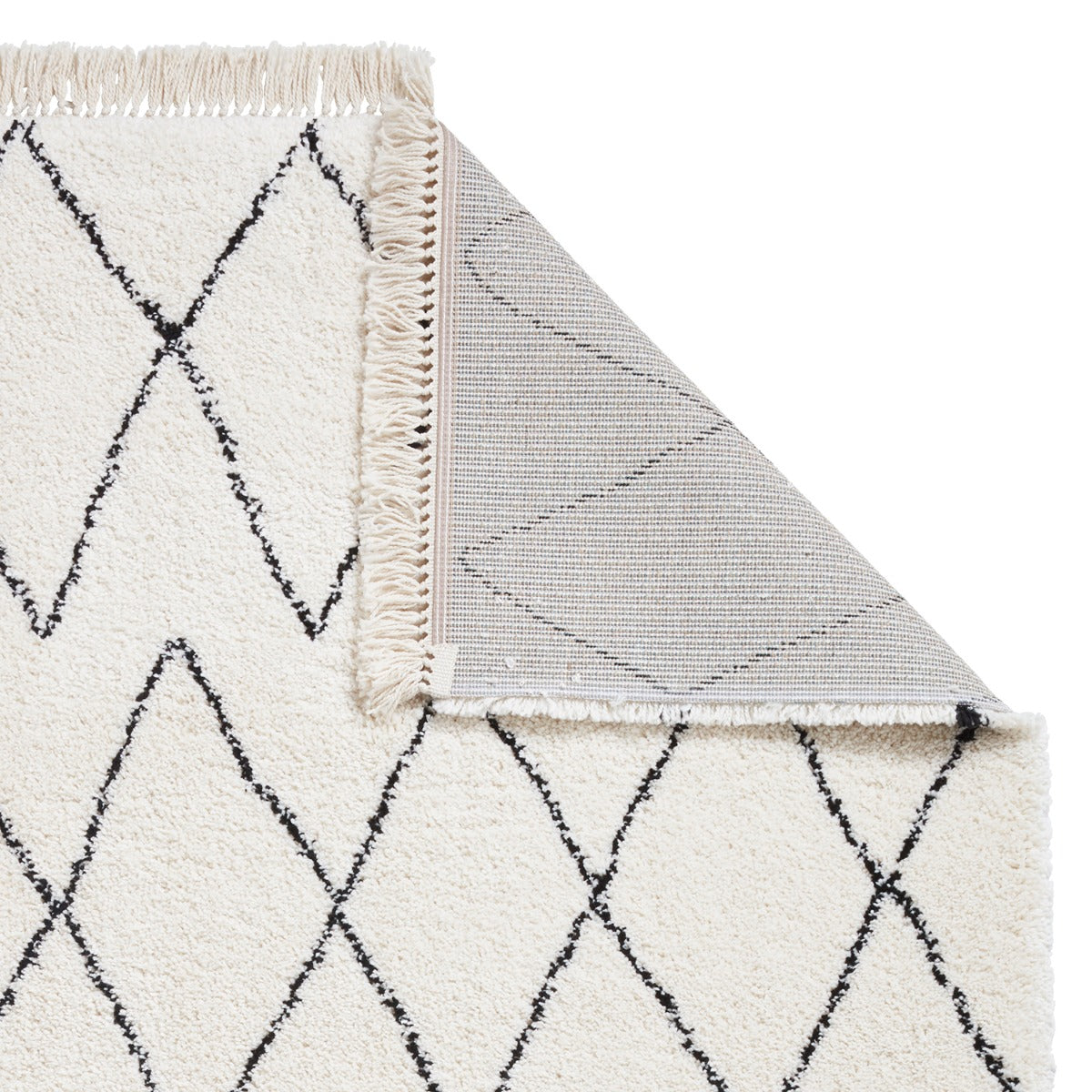 Boho White and Black Rug
