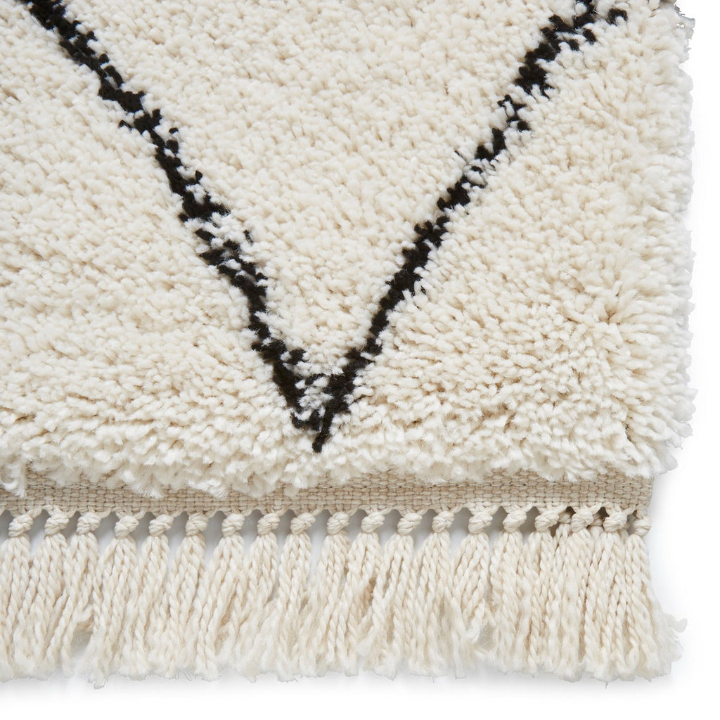 Boho White and Black Rug