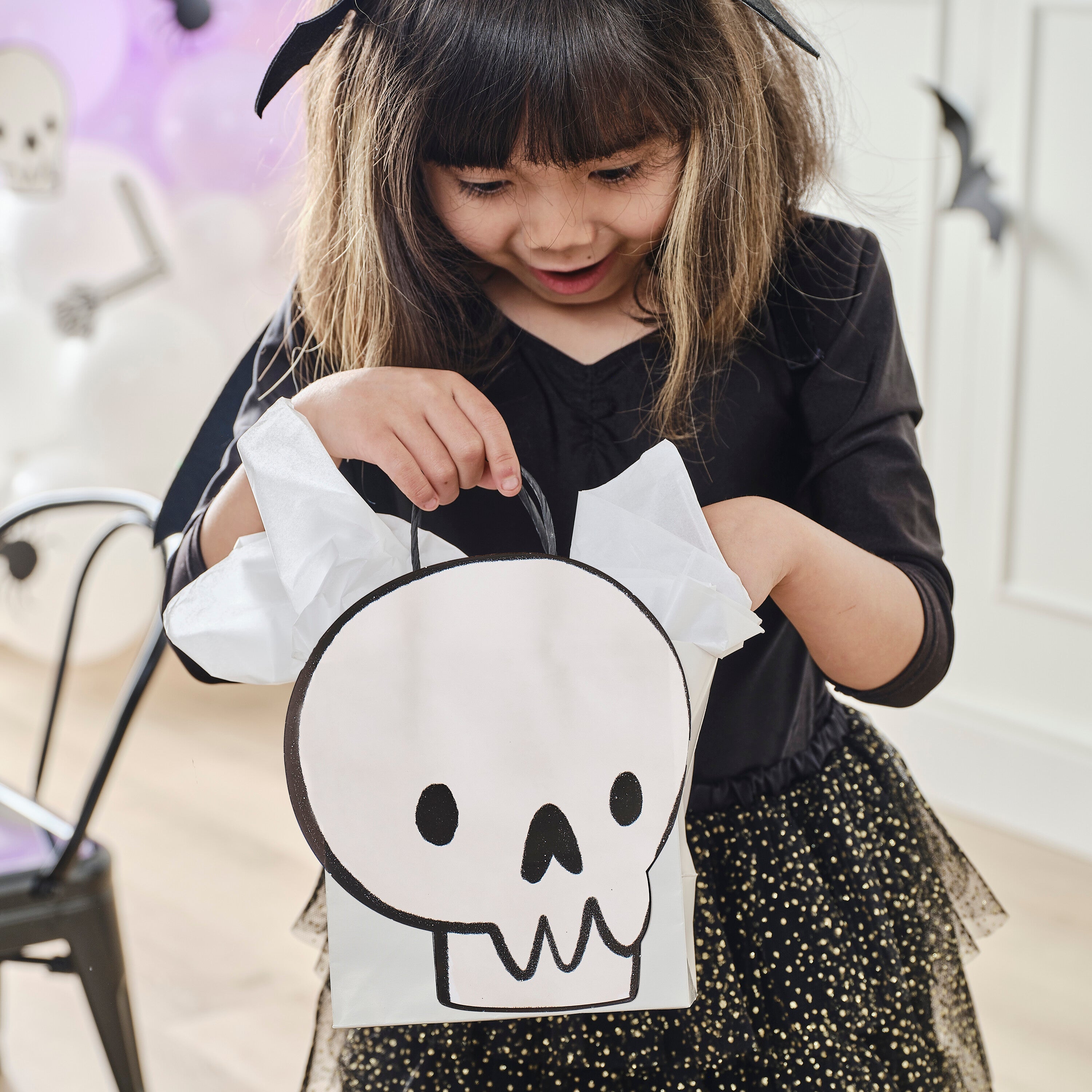 Skull Halloween Paper Party Bags- 5 Inner Pack
