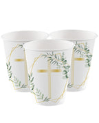 Botanical Celebration Cross Paper Cups - 237ml (8pk)