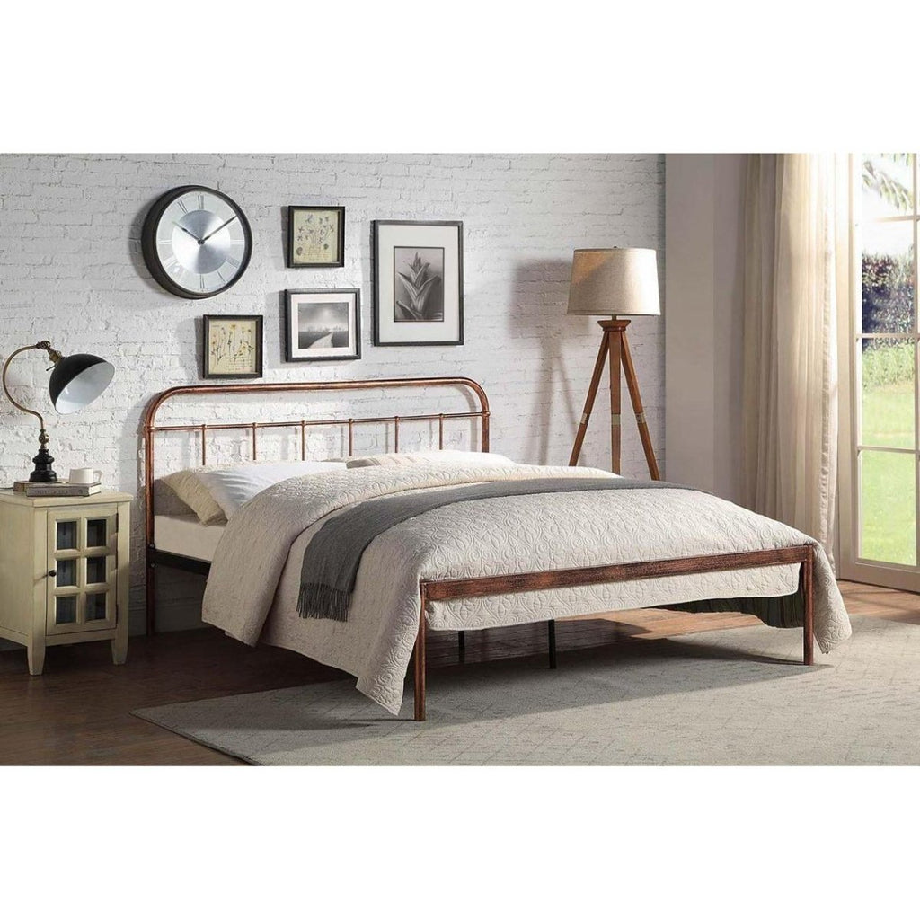 Bourton Antique Copper Metal Bed Frame - Beales department store