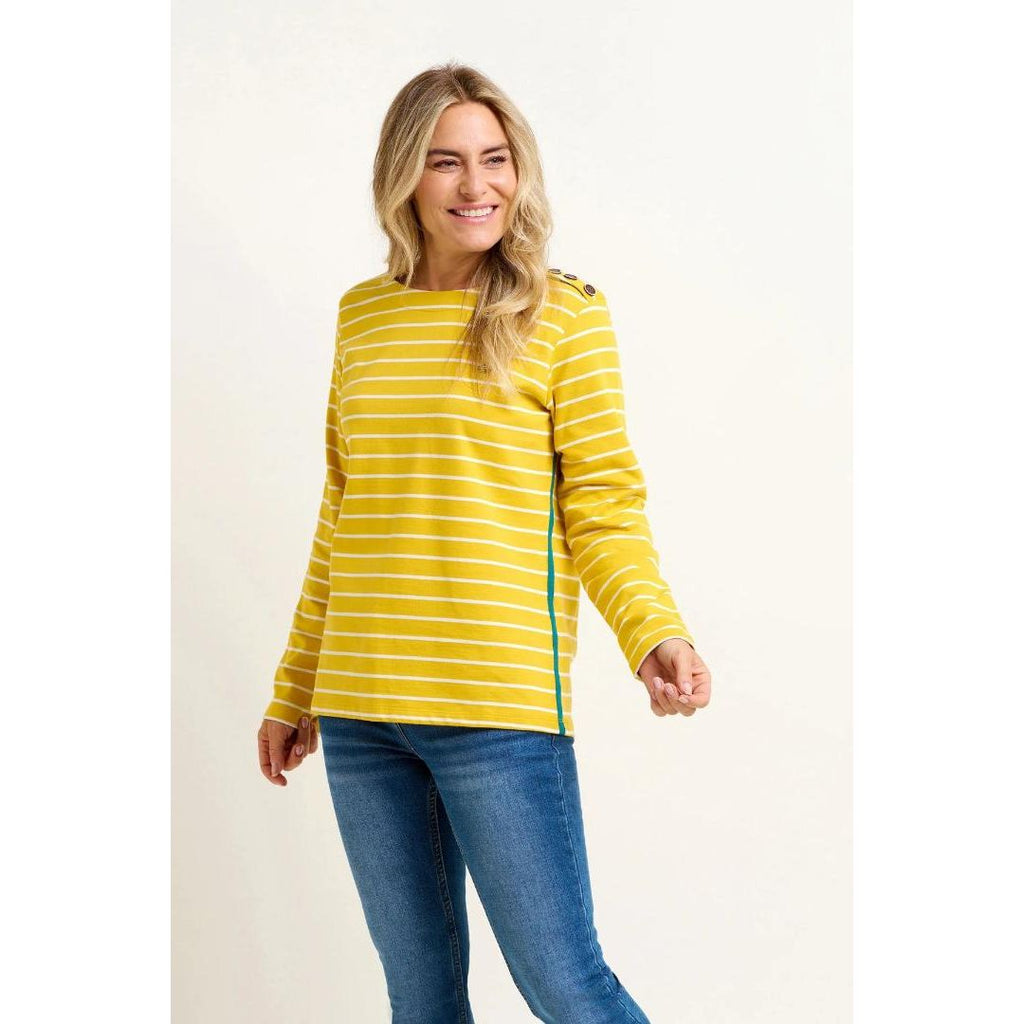 Brakeburn Bella Crew Top - Yellow - Beales department store