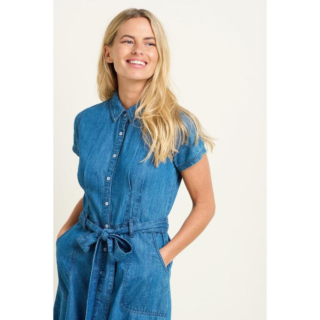 Brakeburn Betsy Shirt Dress - Blue - Beales department store