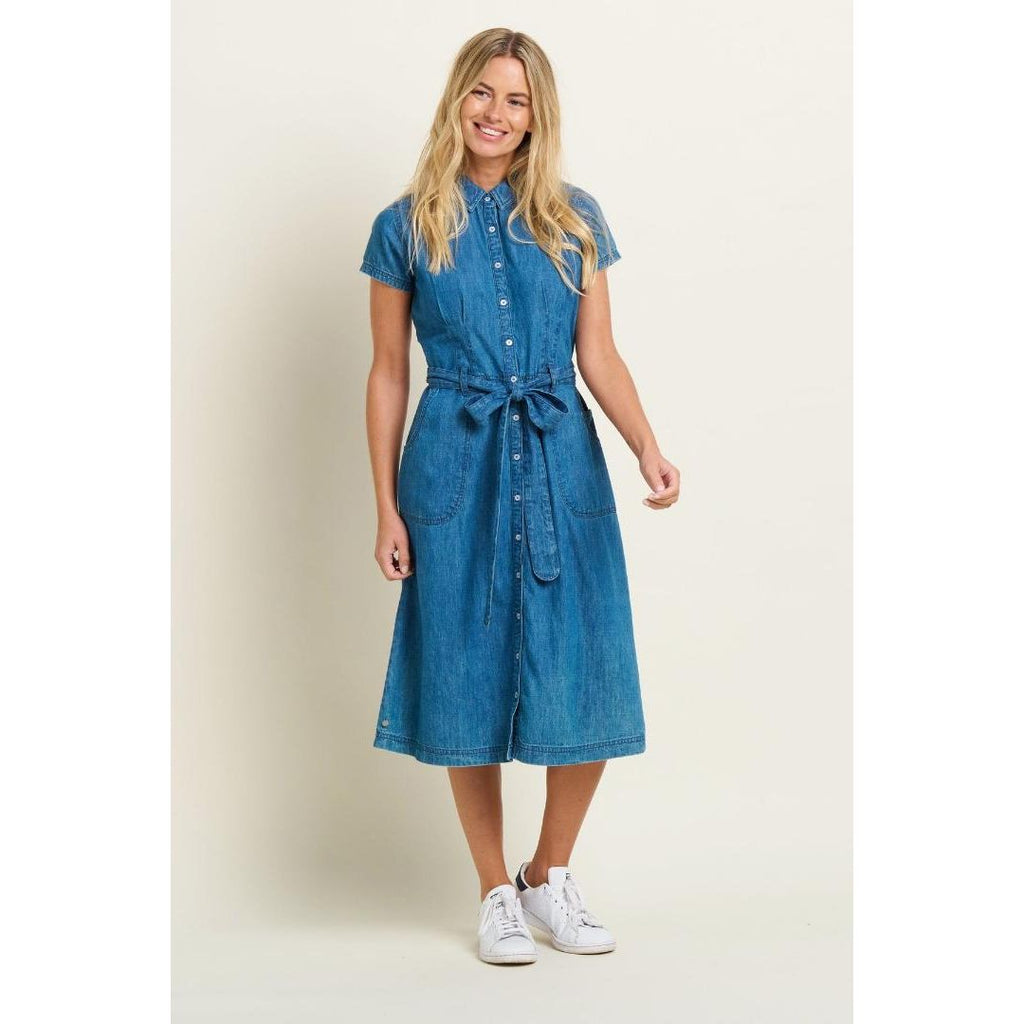 Brakeburn Betsy Shirt Dress - Blue - Beales department store