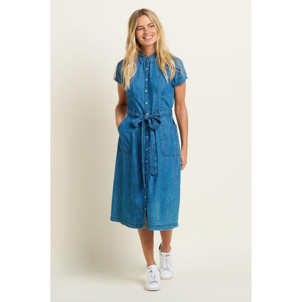 Brakeburn Betsy Shirt Dress - Blue - Beales department store