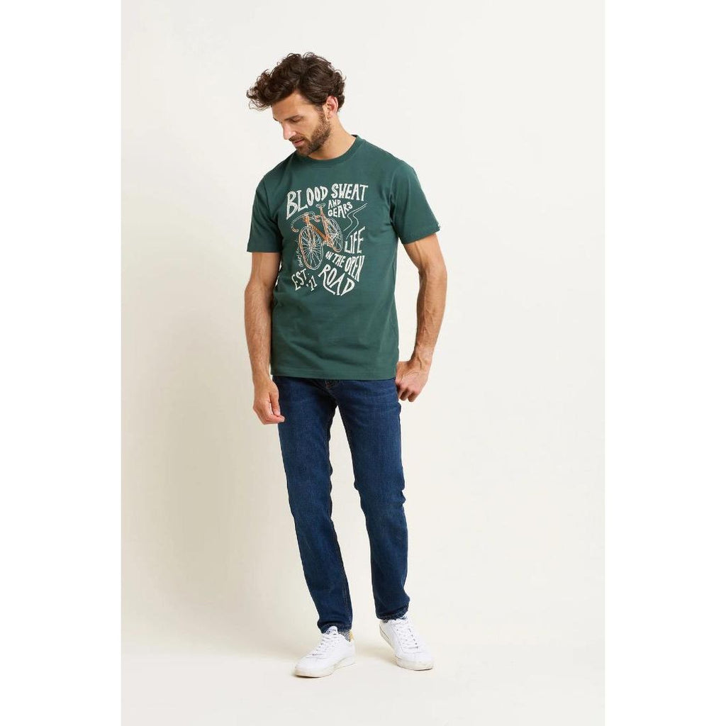 Brakeburn Blood Sweat And Gears Tee - Khaki - Beales department store