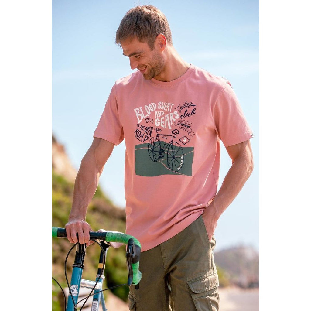 Brakeburn Blood Sweat & Gears Tee - Pink - Beales department store