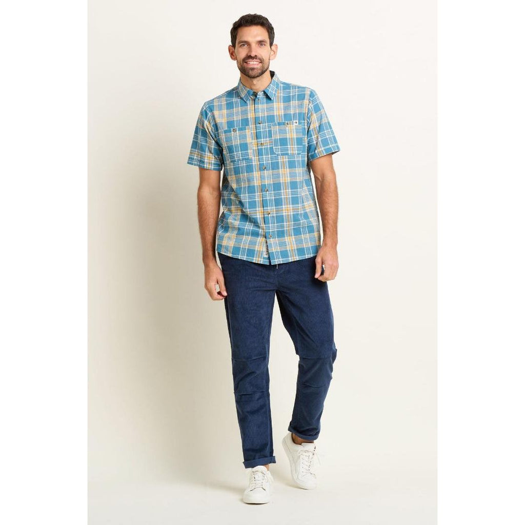 Brakeburn Check Short Sleeve Shirt - Blue - Beales department store