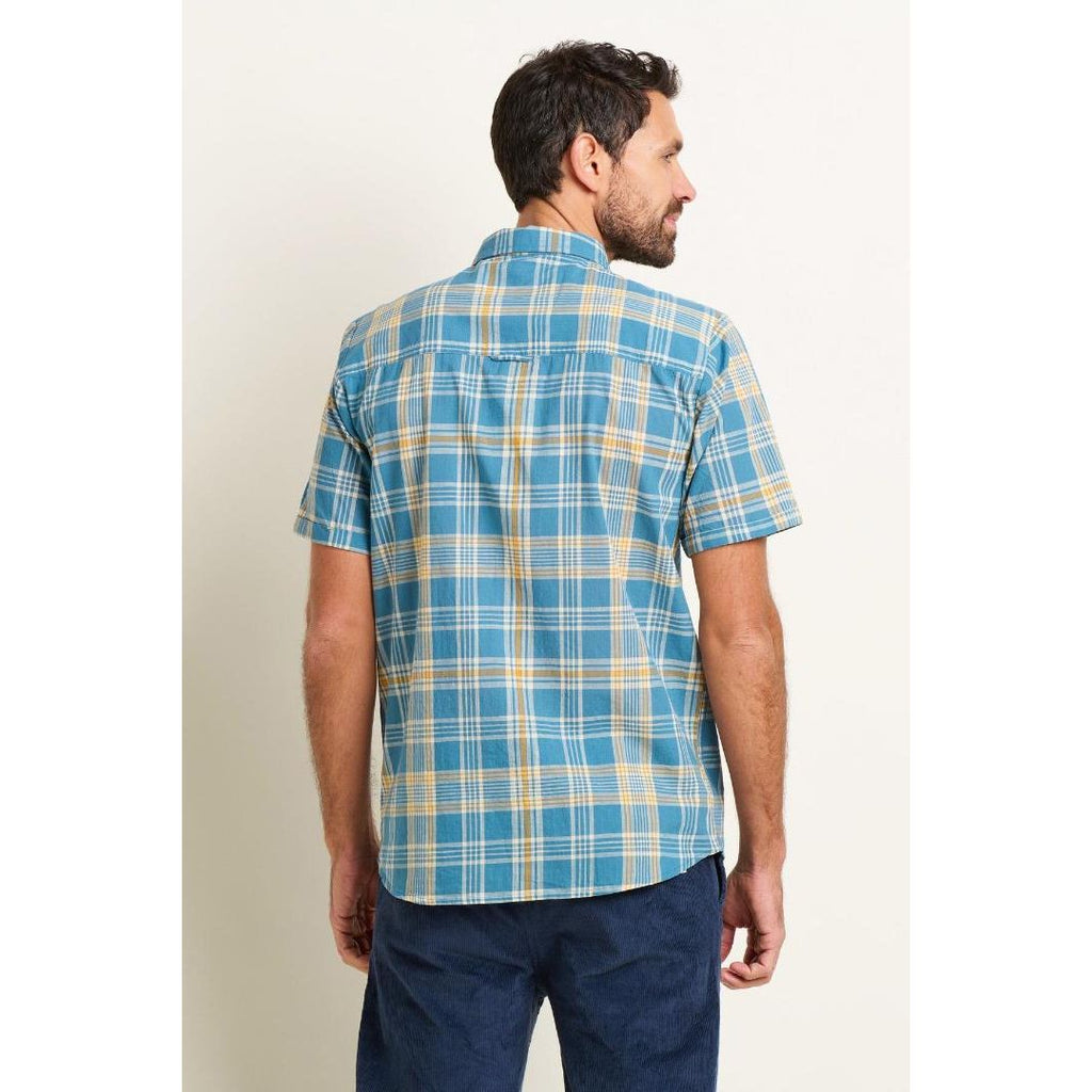 Brakeburn Check Short Sleeve Shirt - Blue - Beales department store