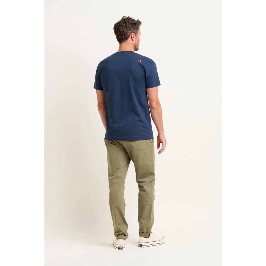 Brakeburn Chest Stripe Tee - Navy - Beales department store