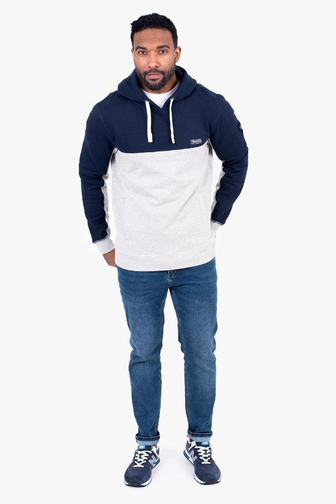 Brakeburn Colour Block Hoodie - Navy - Beales department store