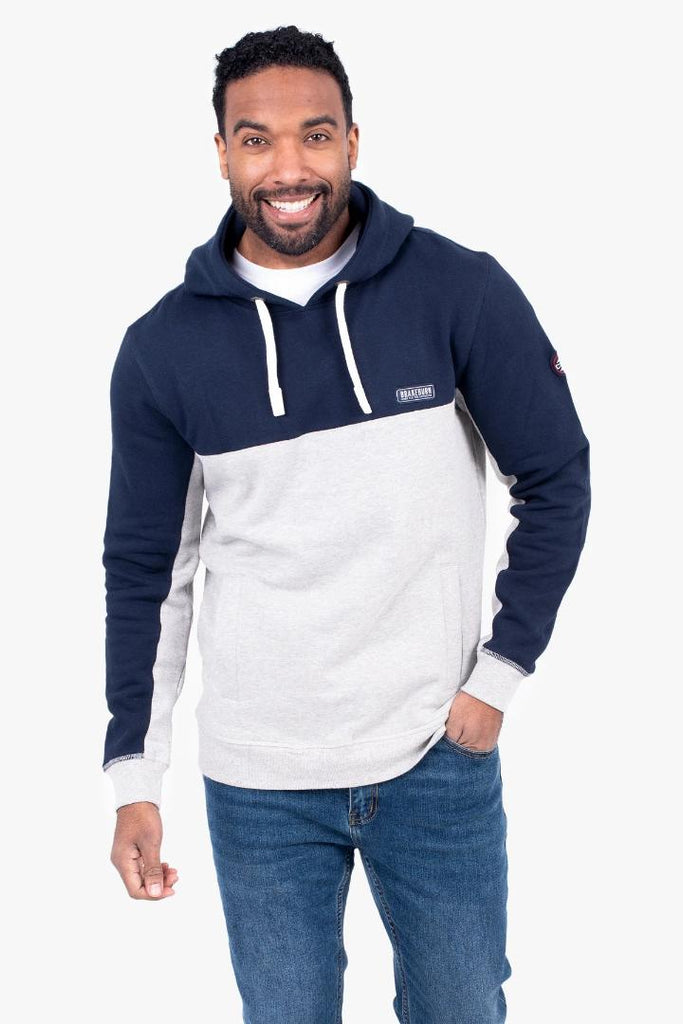 Brakeburn Colour Block Hoodie - Navy - Beales department store