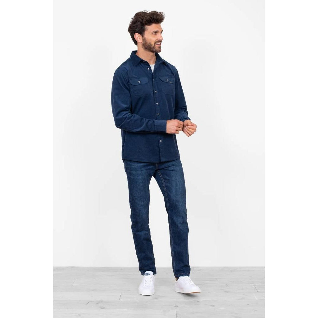 Brakeburn Cord Shirt - Navy - Beales department store