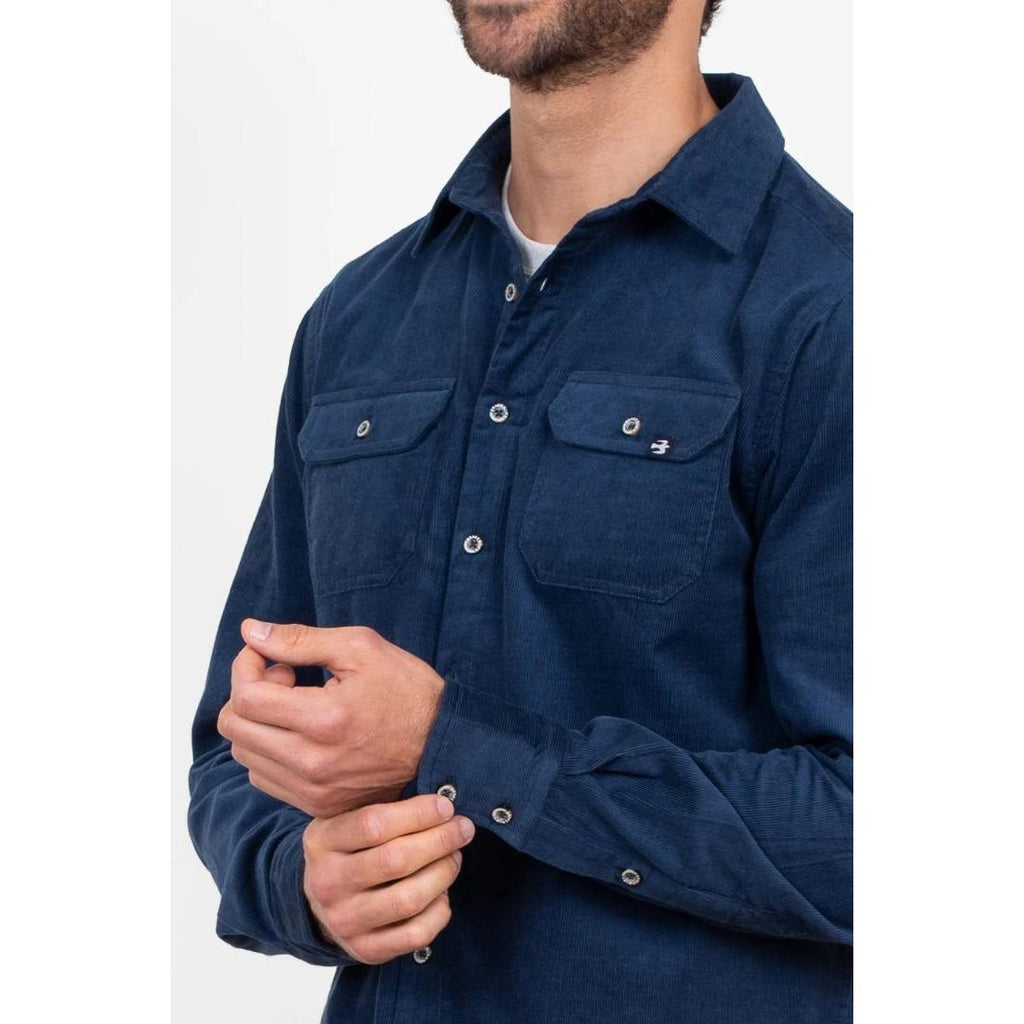 Brakeburn Cord Shirt - Navy - Beales department store