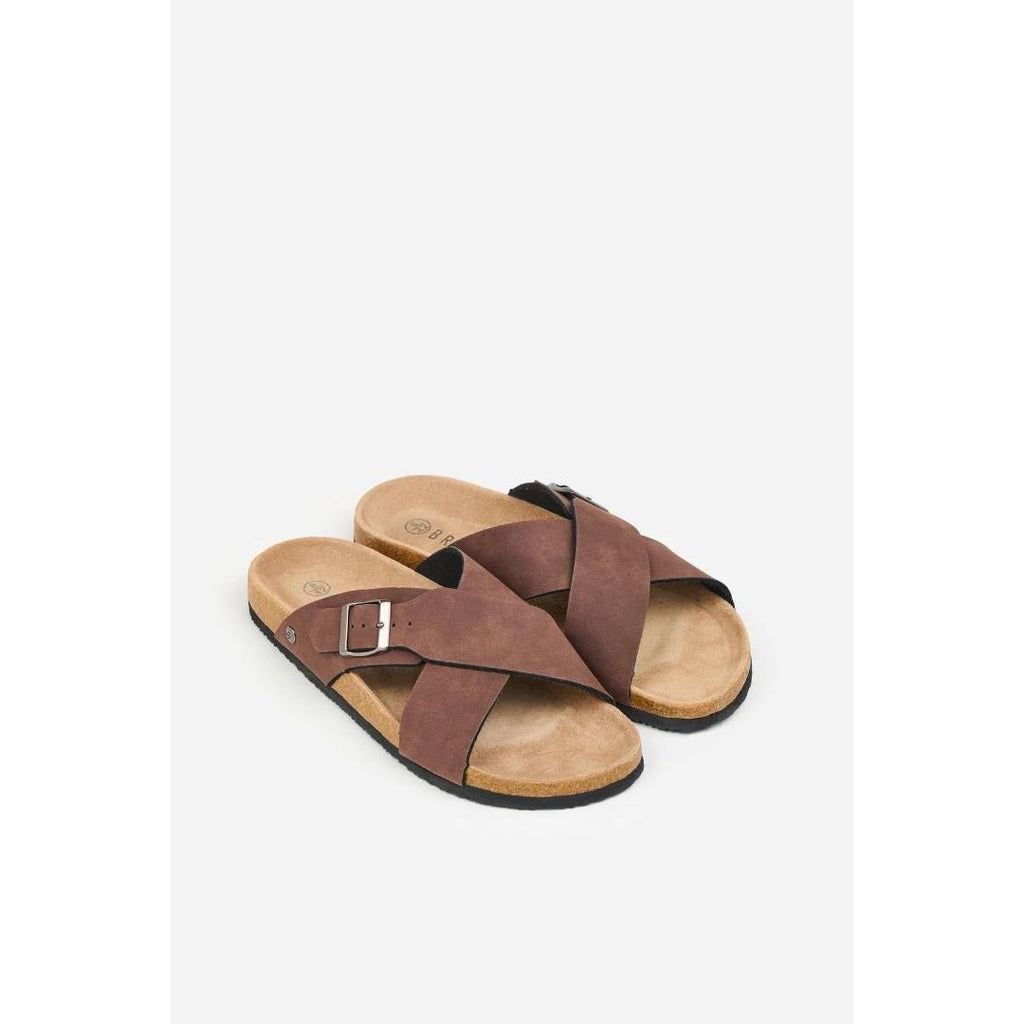 Brakeburn Cross Over Sandal - Brown - Beales department store