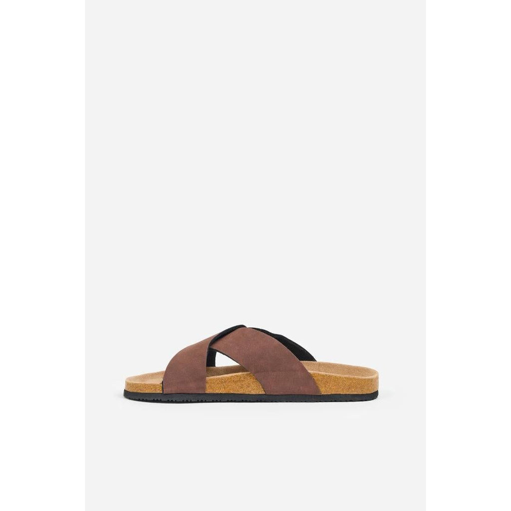 Brakeburn Cross Over Sandal - Brown - Beales department store