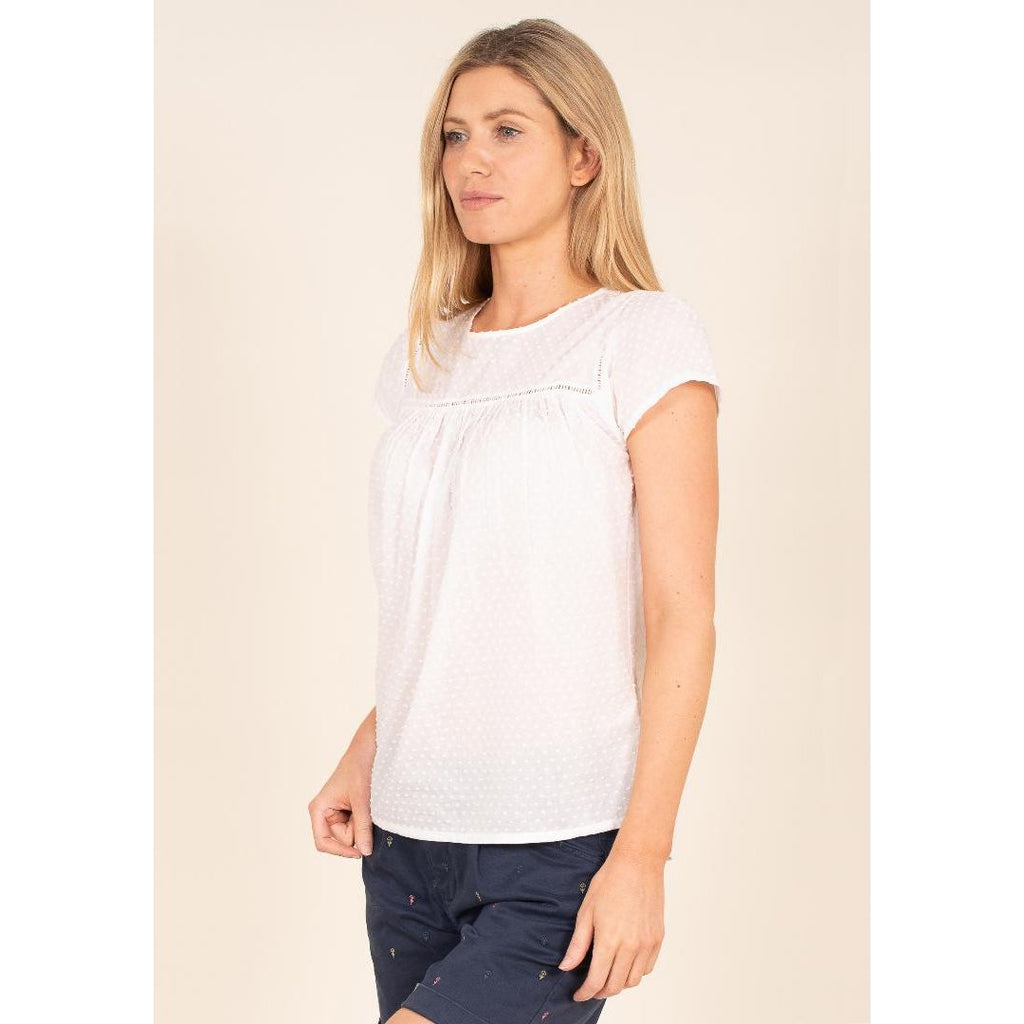 Brakeburn Dobby Blouse - White - Beales department store