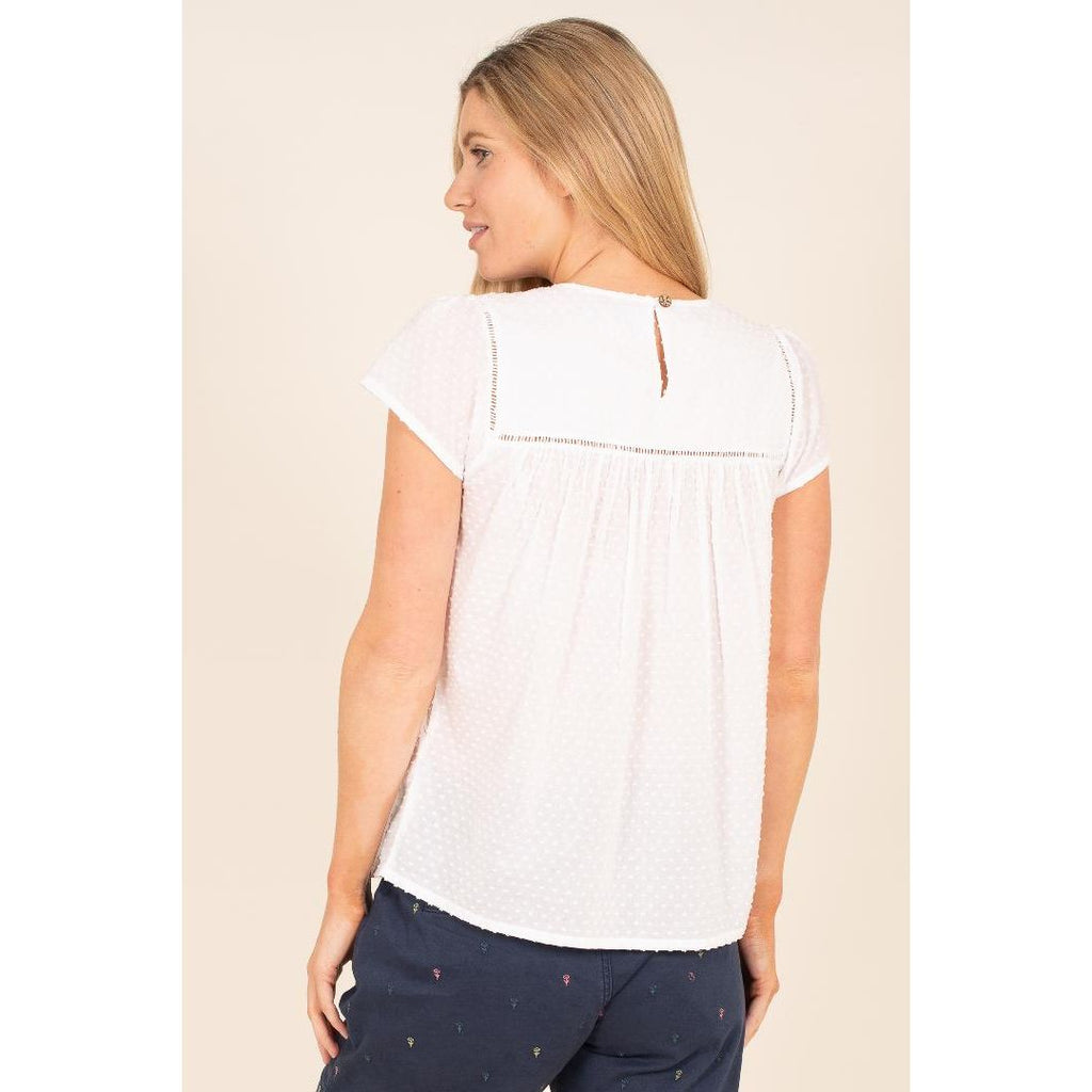 Brakeburn Dobby Blouse - White - Beales department store