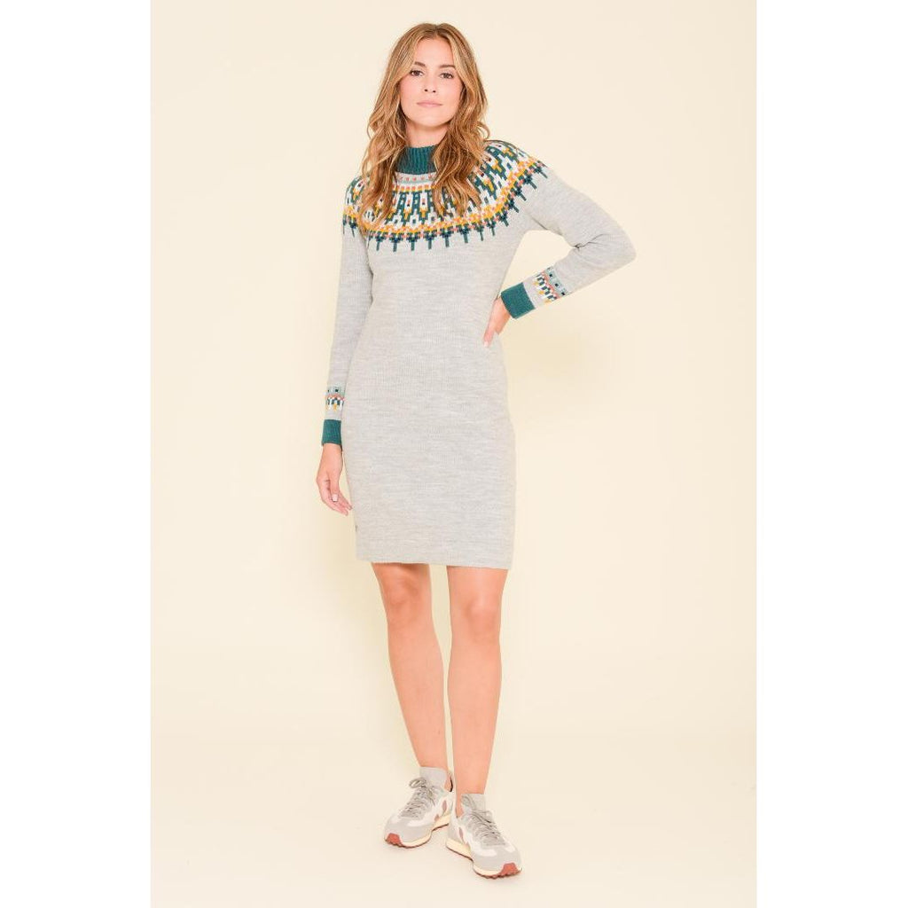 Brakeburn Fairisle Dress - Grey - Beales department store