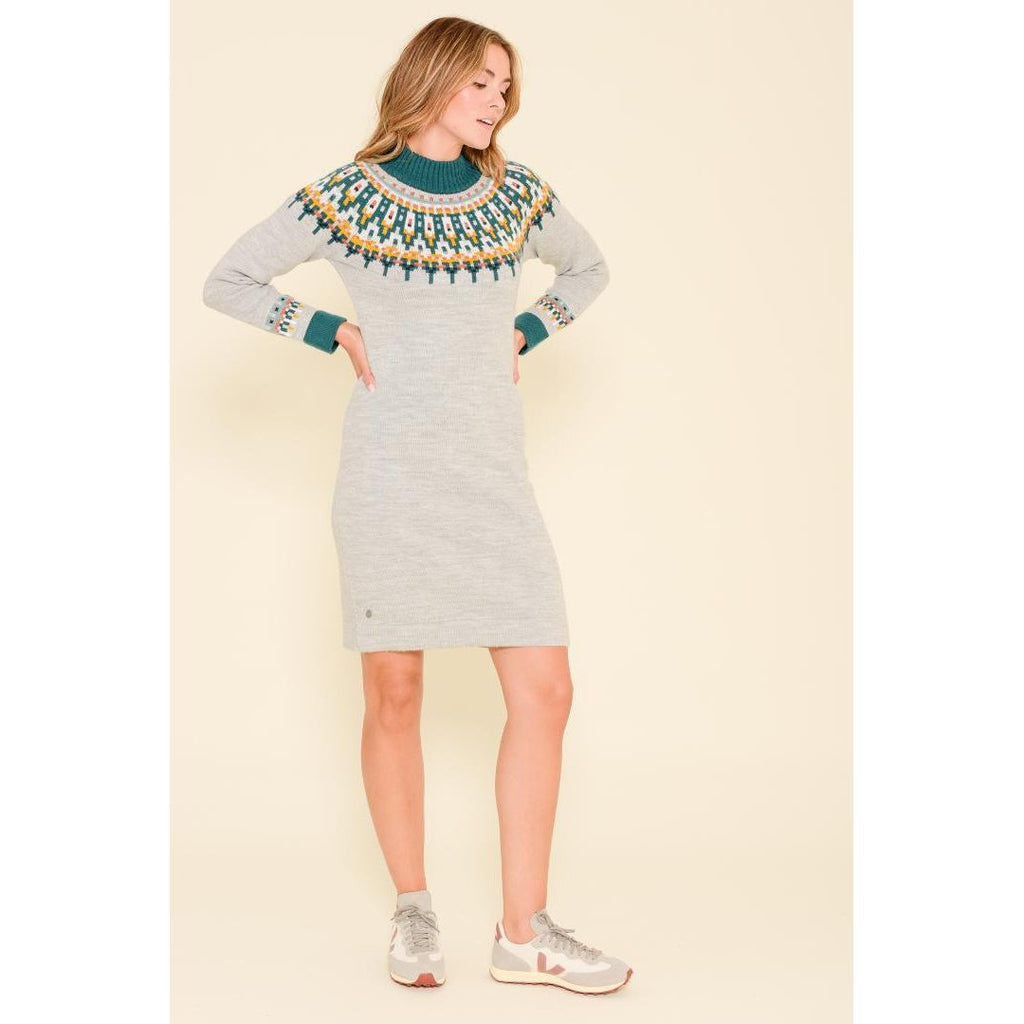 Brakeburn Fairisle Dress - Grey - Beales department store