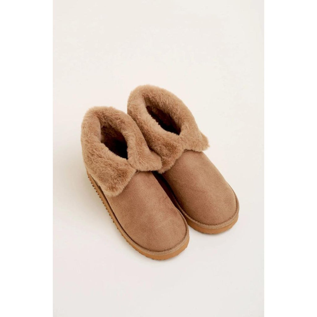 Brakeburn Fur Top Short Boots - Beales department store