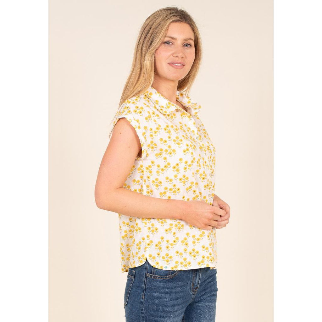 Brakeburn Garden Flowers Shirt - White - Beales department store