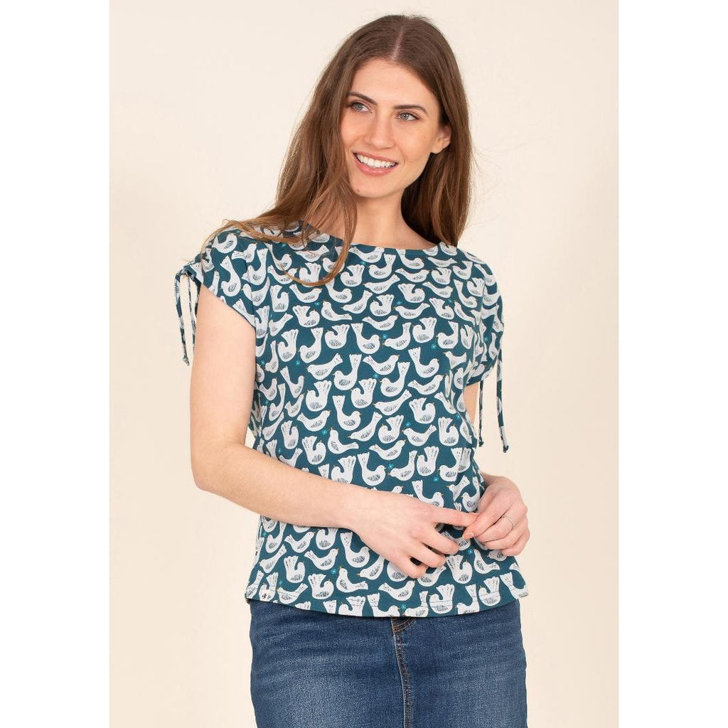 Brakeburn Geo Birds Top - Blue - Beales department store