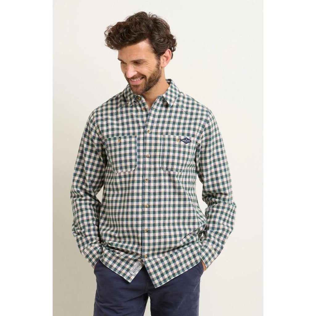 Brakeburn Gingham Shirt - Navy - Beales department store