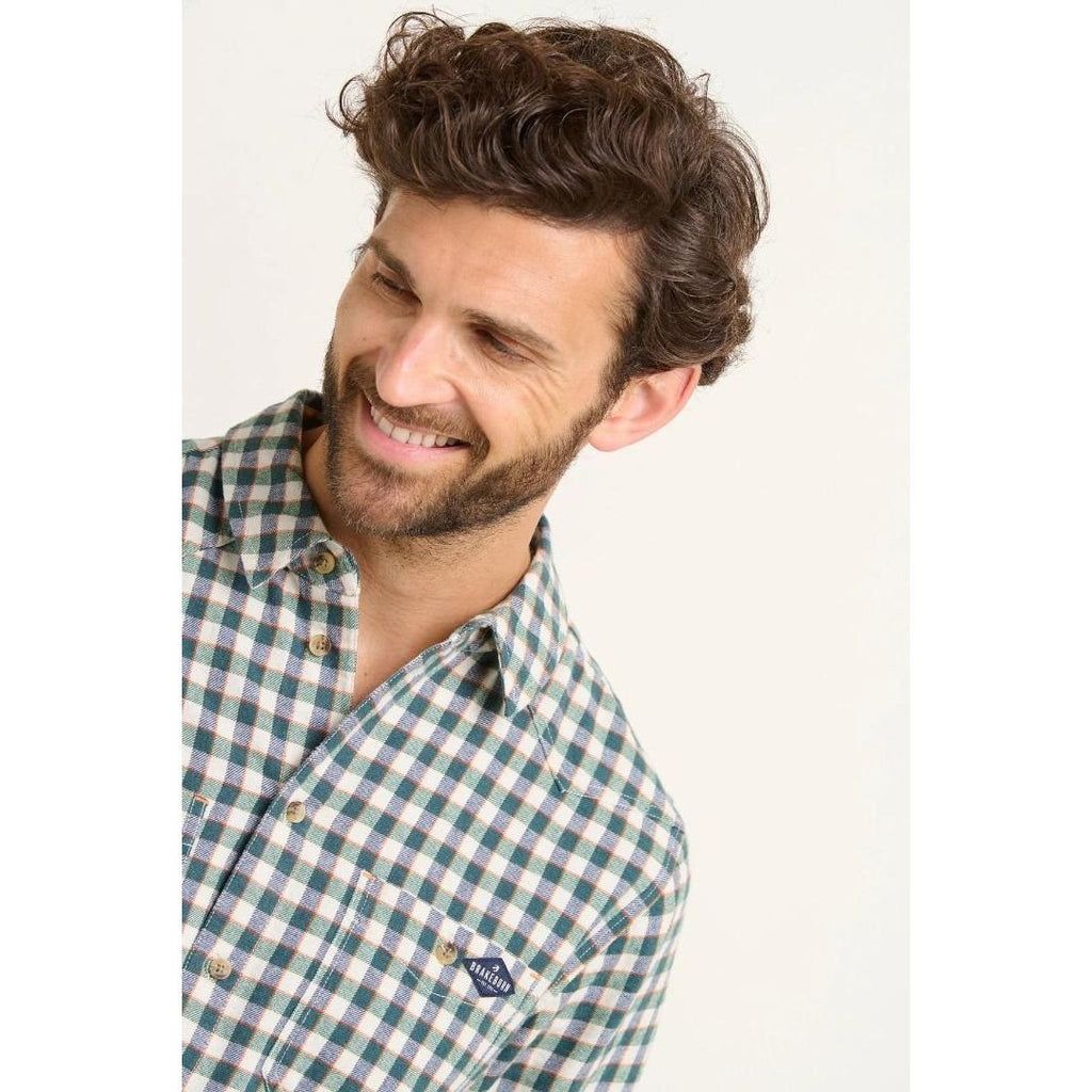 Brakeburn Gingham Shirt - Navy - Beales department store