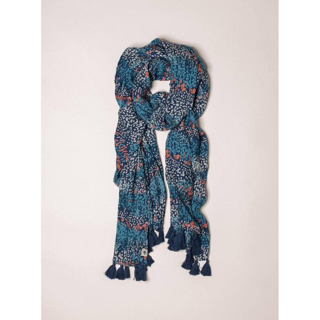 Brakeburn Heather Tassel Scarf Blue - Beales department store