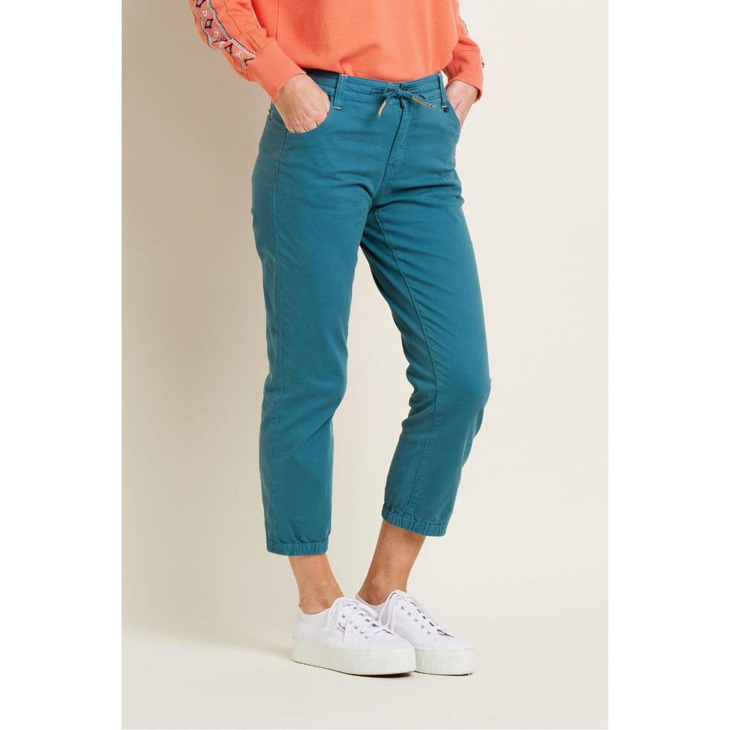 Brakeburn Hem Vent Blake Trousers - Teal - Beales department store