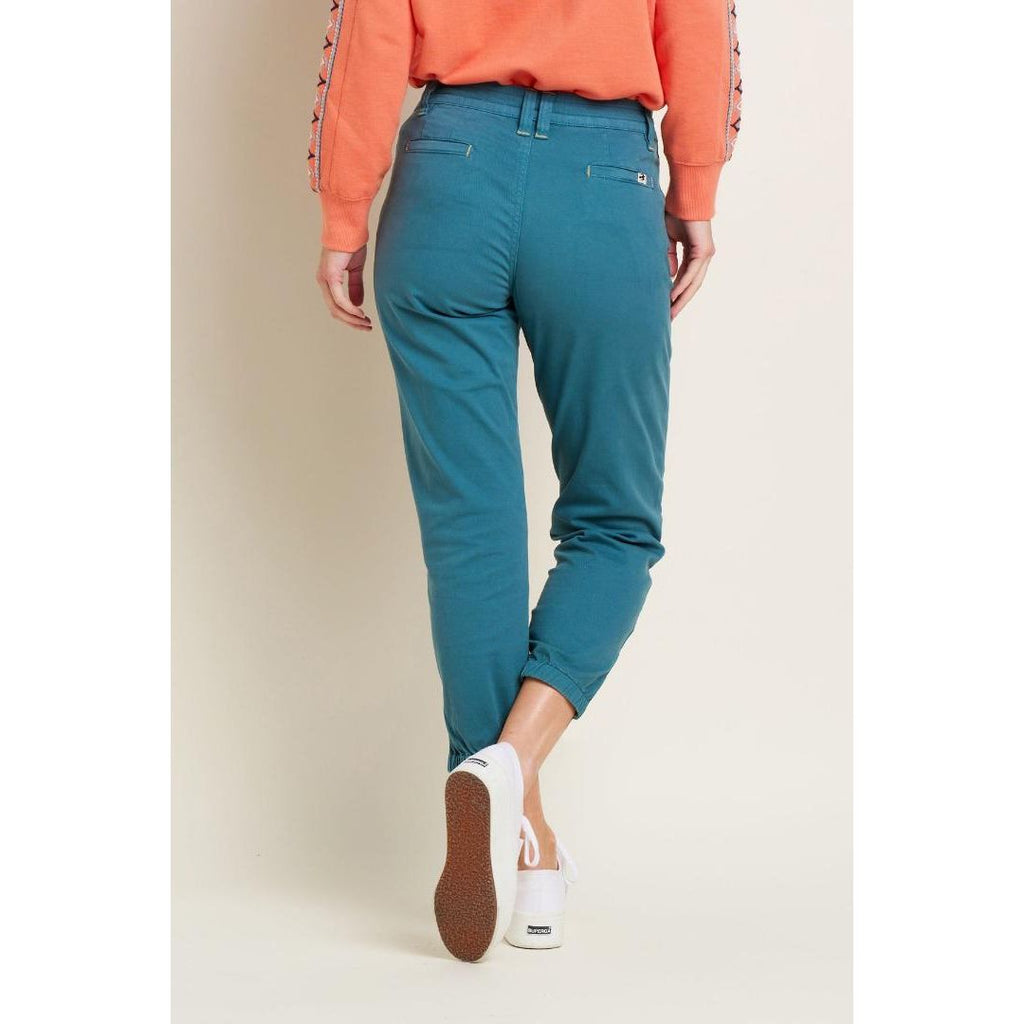 Brakeburn Hem Vent Blake Trousers - Teal - Beales department store