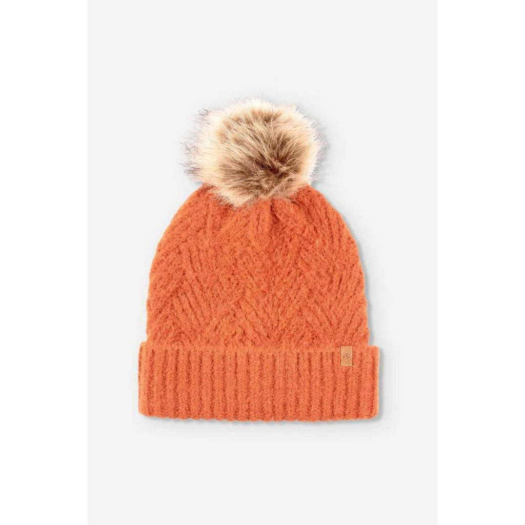 Brakeburn Herringbone Texture Beanie Hat - Rust Orange - Beales department store