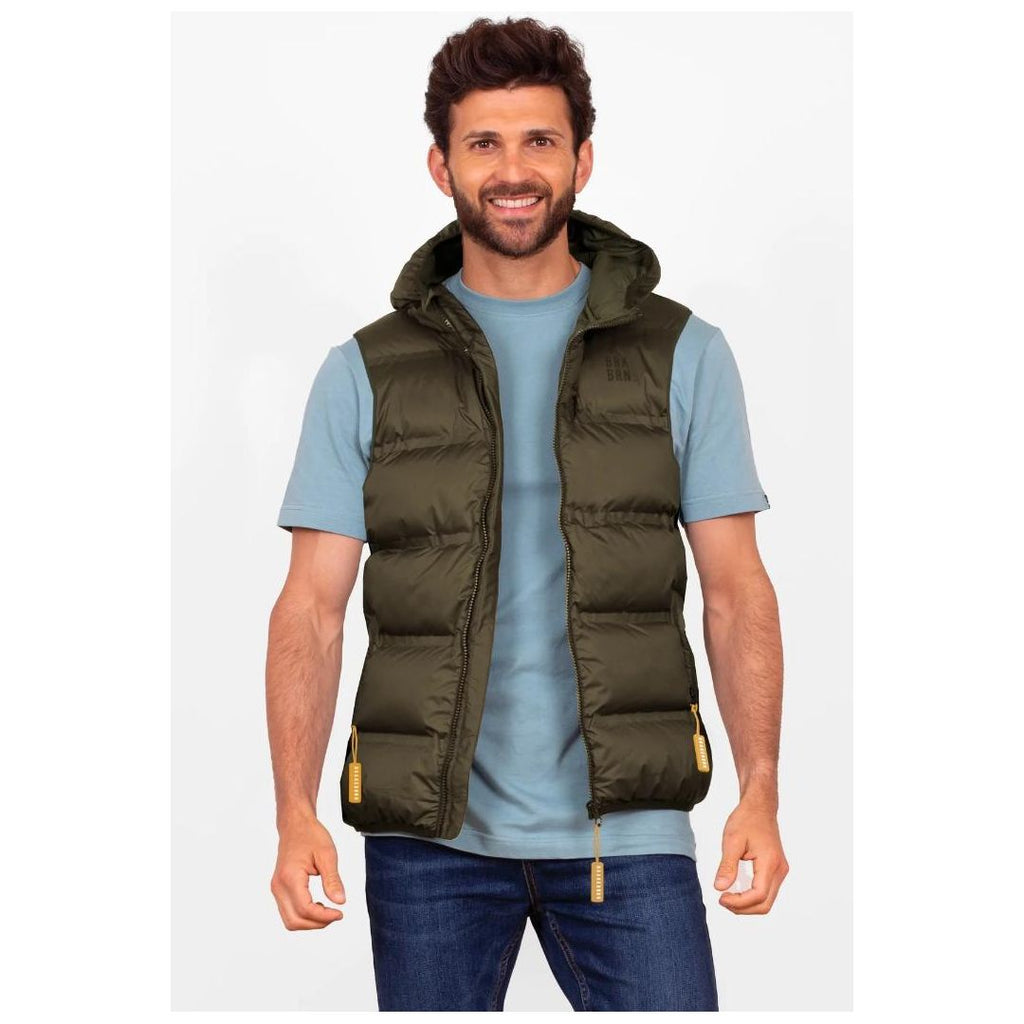 Brakeburn Hooded Gilet - Green - Beales department store