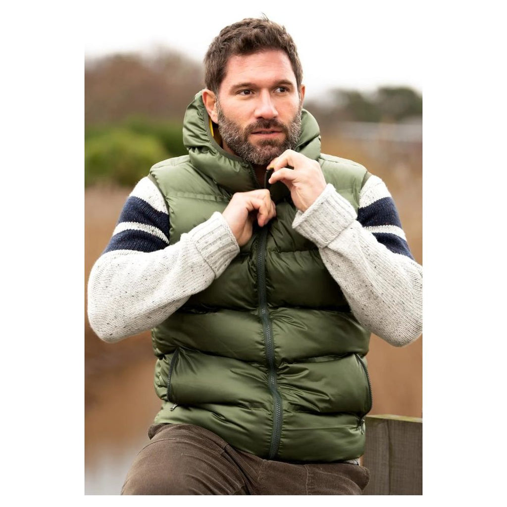 Brakeburn Hooded Gilet - Green - Beales department store