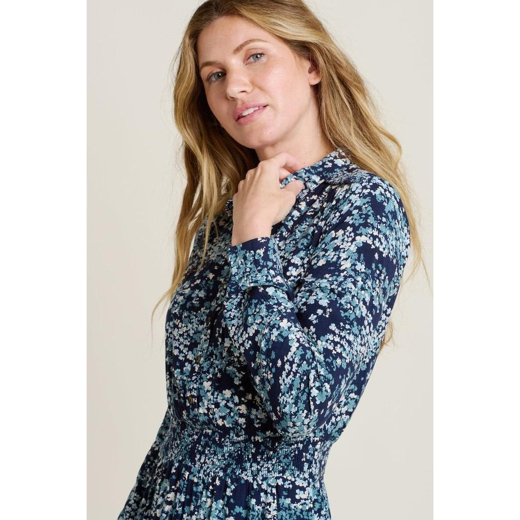 Brakeburn Jasmine Midi Shirt Dress - Blue - Beales department store