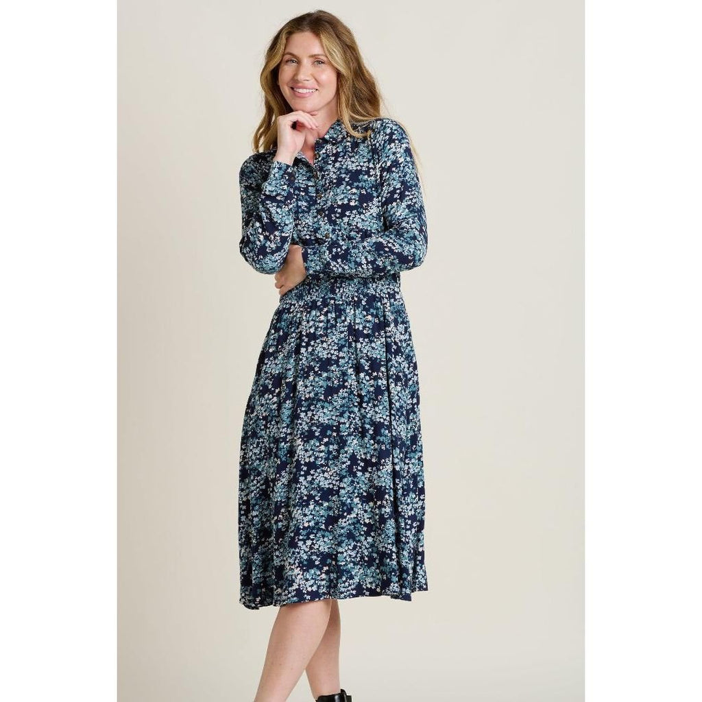 Brakeburn Jasmine Midi Shirt Dress - Blue - Beales department store