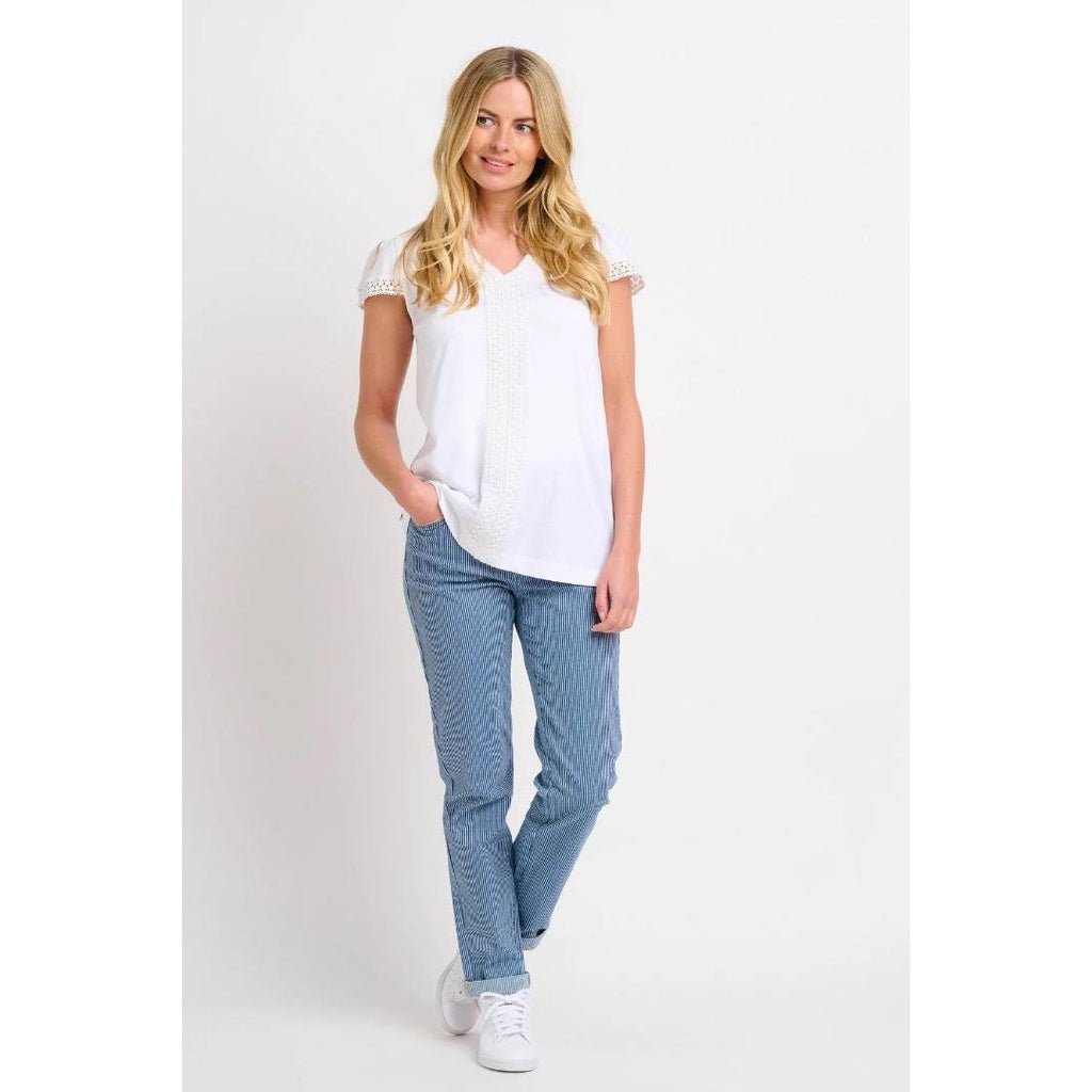 Brakeburn Linen Tee - Pearl - Beales department store