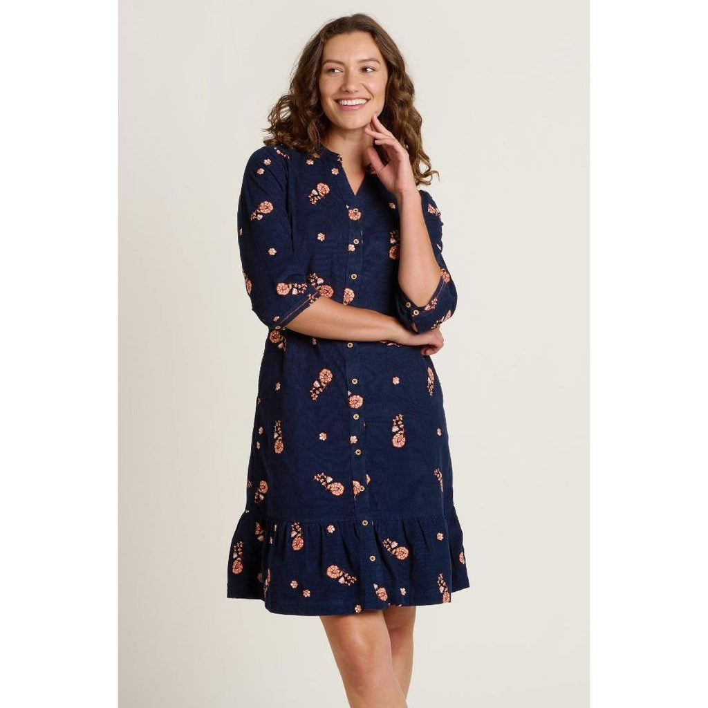 Brakeburn Maeve Knee Length Shirt Dress - Navy - Beales department store