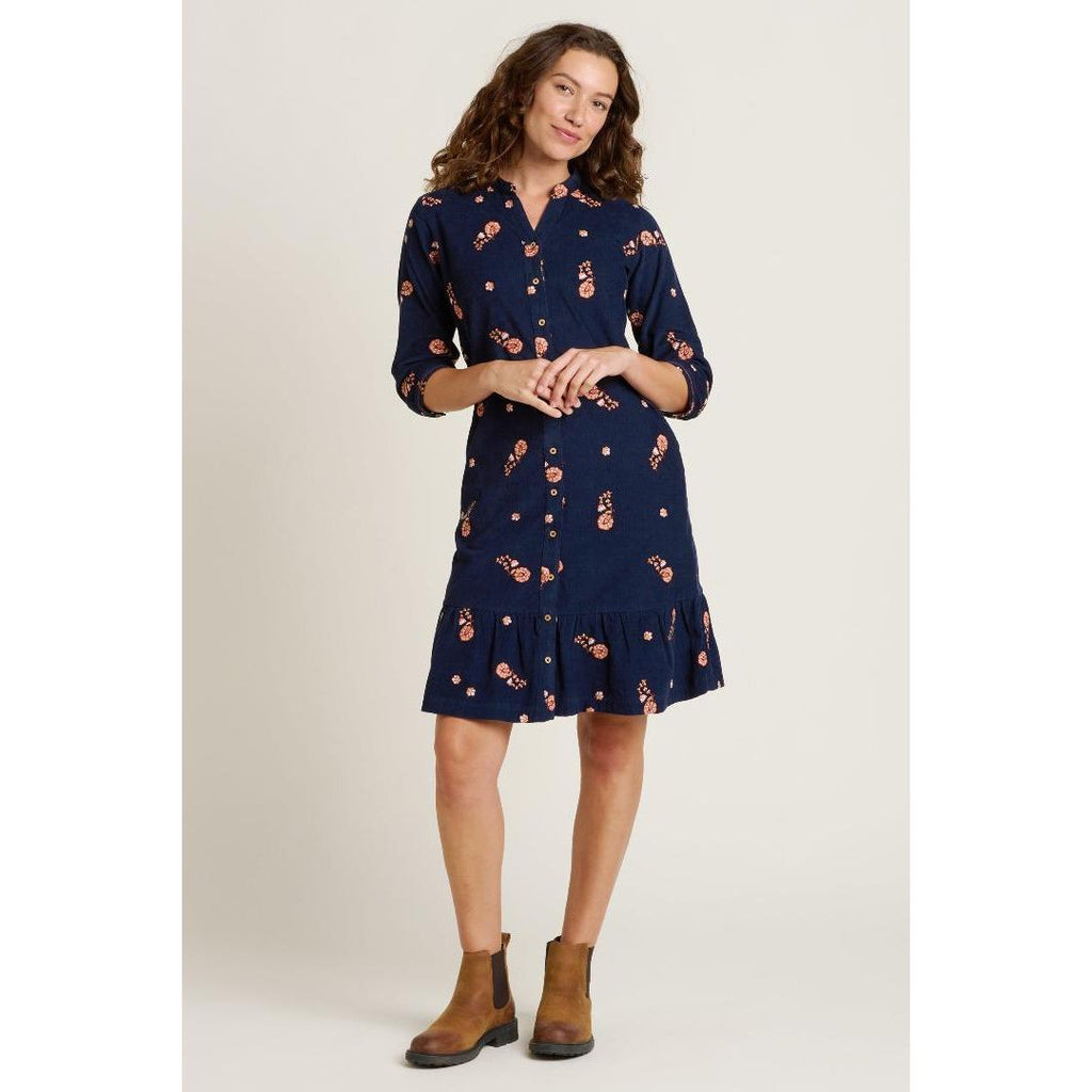 Brakeburn Maeve Knee Length Shirt Dress - Navy - Beales department store