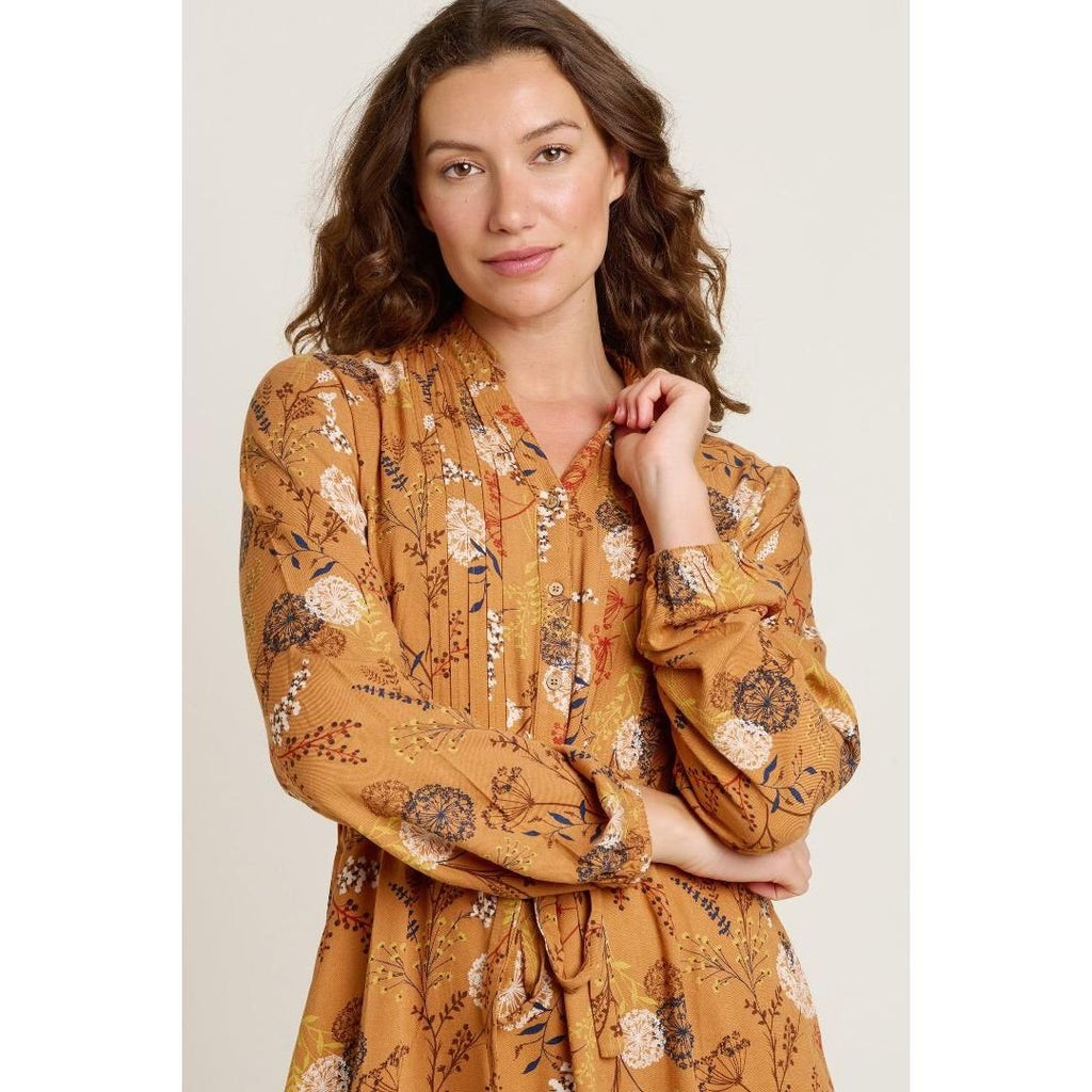 Brakeburn Meadow Midi Dress - Gold - Beales department store