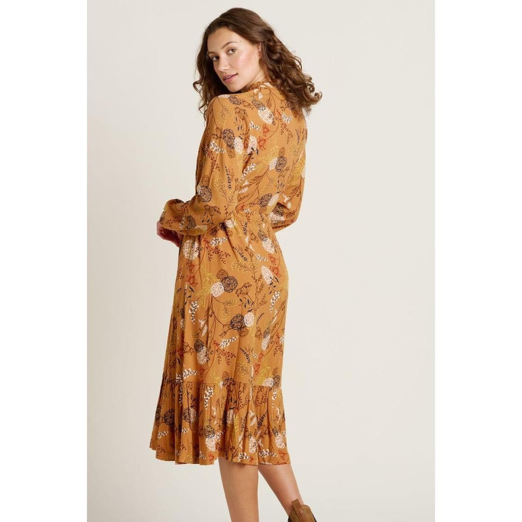 Brakeburn Meadow Midi Dress - Gold - Beales department store