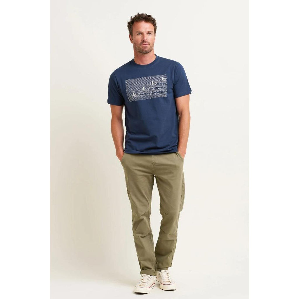 Brakeburn Mens Surf Tee - Navy - Beales department store