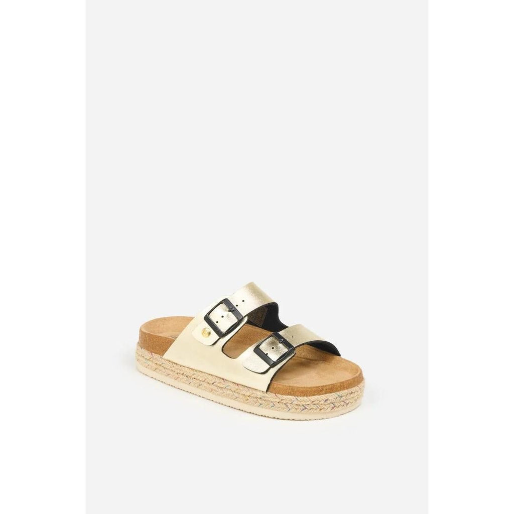 Brakeburn Metallic Platform Sandals - Gold - Beales department store