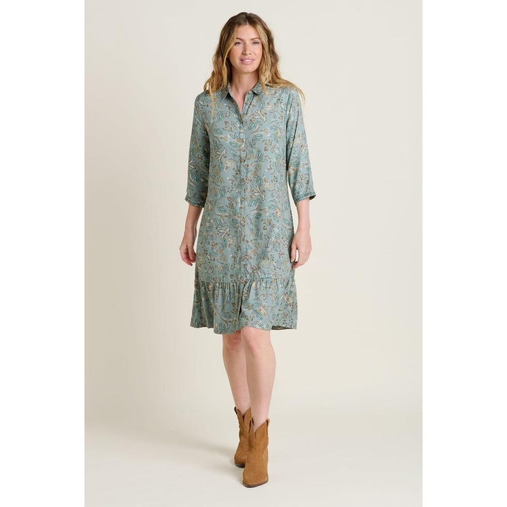 Brakeburn Mia Shirt Dress - Green - Beales department store