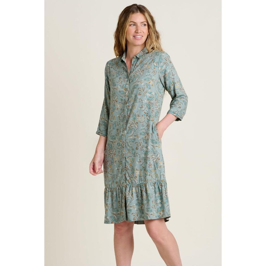 Brakeburn Mia Shirt Dress - Green - Beales department store