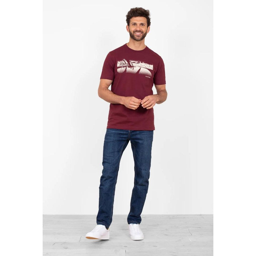 Brakeburn Mountain Bike Tee - Burgundy - Beales department store